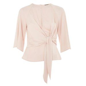 Topshop Slouchy Knot Front Blouse